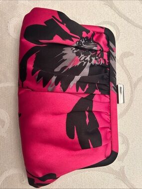 NEXT Pink and Black Floral Satin Clutch